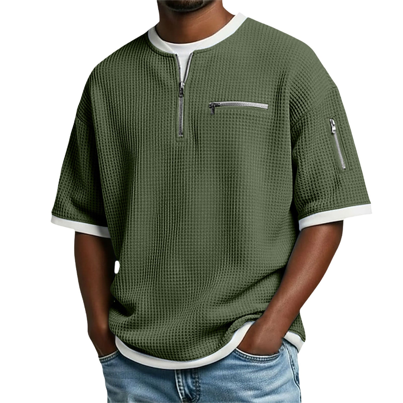 Men's Casual Polo Shirt - Breathable, Loose-Fit, Short-Sleeve Polyester for Everyday Comfort