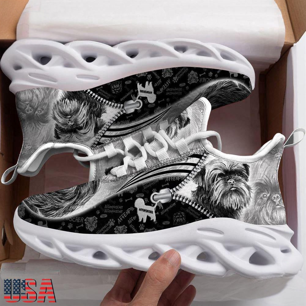Affenpinscher Sketch Dogs Lover Air Max Shoes Air Cushion Sneakers, Running Sneakers