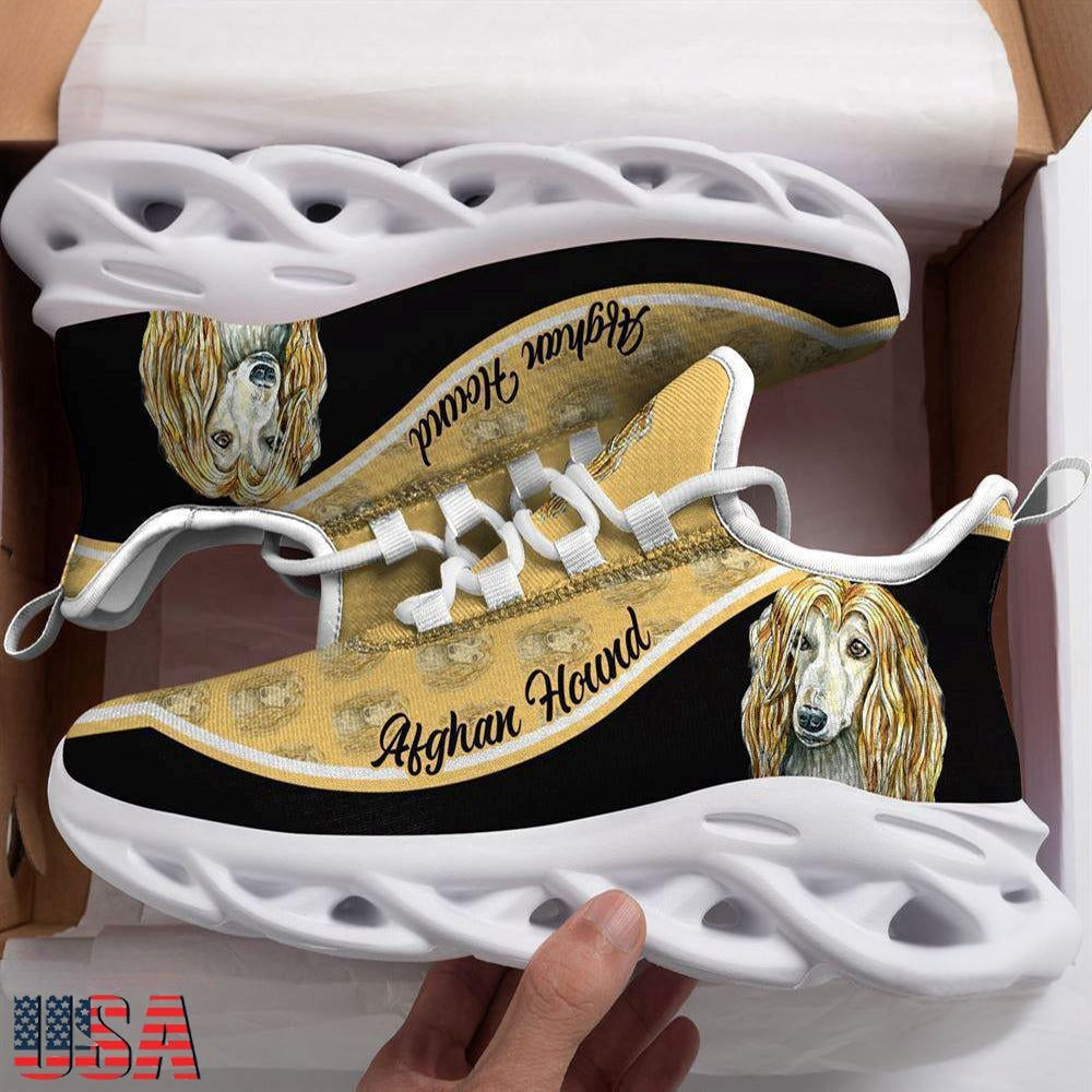 Afghan Hound Dogs Lover Air Max Shoes Air Cushion Sneakers, Running Sneakers