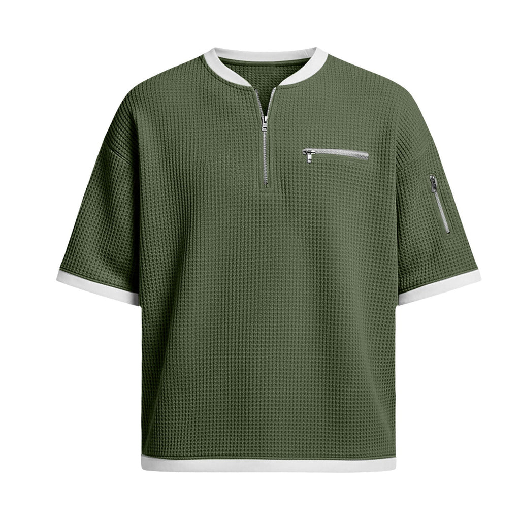 Men's Casual Polo Shirt - Breathable, Loose-Fit, Short-Sleeve Polyester for Everyday Comfort