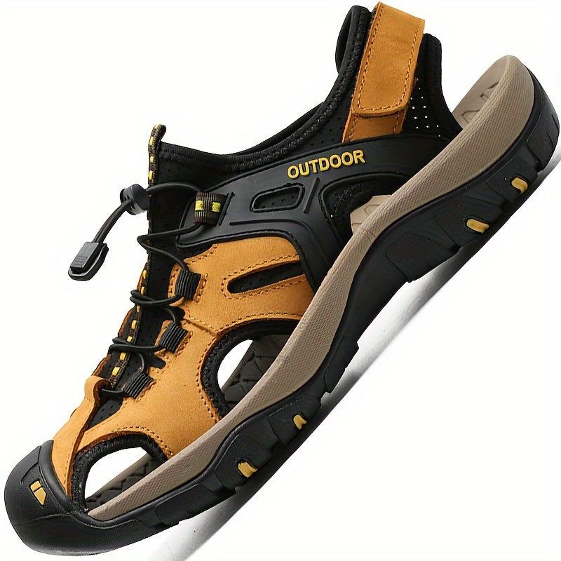 Adjustable Closed-Toe Hiking Sandals for Men - Comfortable Trail Footwear