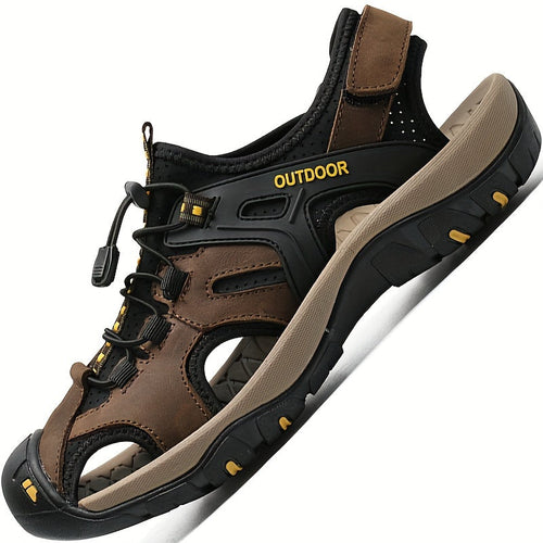 Adjustable Closed-Toe Hiking Sandals for Men - Comfortable Trail Footwear