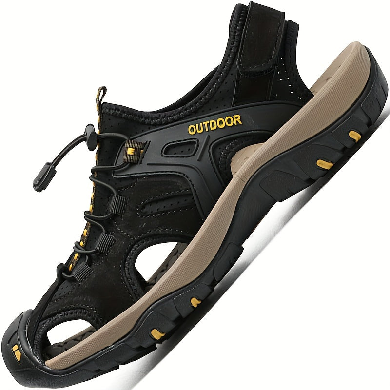 Adjustable Closed-Toe Hiking Sandals for Men - Comfortable Trail Footwear