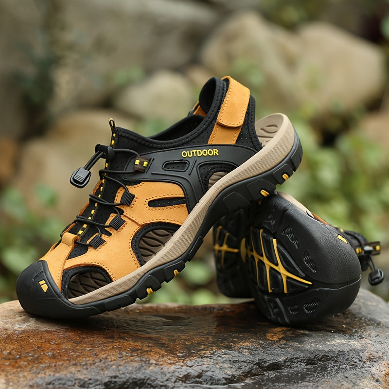 Adjustable Closed-Toe Hiking Sandals for Men - Comfortable Trail Footwear