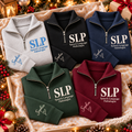 Custom SLP Quarter Zip Sweatshirt – Personalized Speech Language Pathologist Pullover with Name